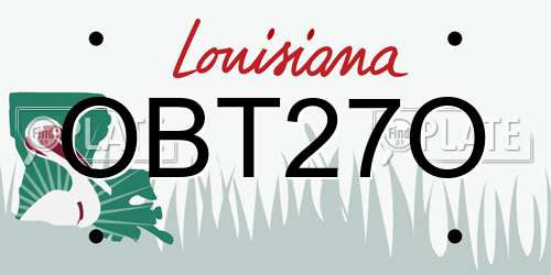 OBT27O Louisiana License Plate