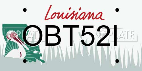 OBT52I Louisiana License Plate