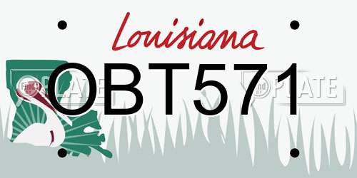 OBT571 Louisiana License Plate