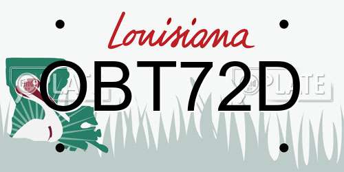 OBT72D Louisiana License Plate