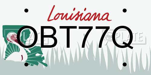 OBT77Q Louisiana License Plate