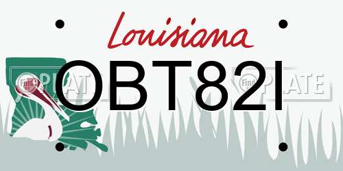 OBT82I Louisiana License Plate