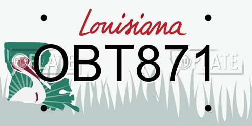 OBT871 Louisiana License Plate