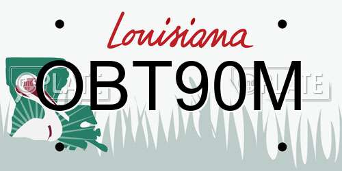 OBT90M Louisiana License Plate