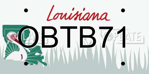 OBTB71 Louisiana License Plate