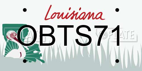 OBTS71 Louisiana License Plate