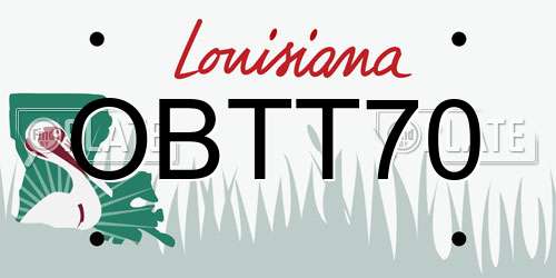 OBTT70 Louisiana License Plate