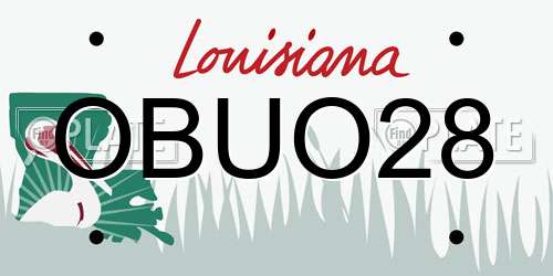 OBUO28 Louisiana License Plate