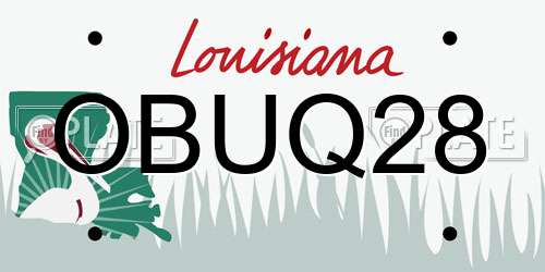 OBUQ28 Louisiana License Plate