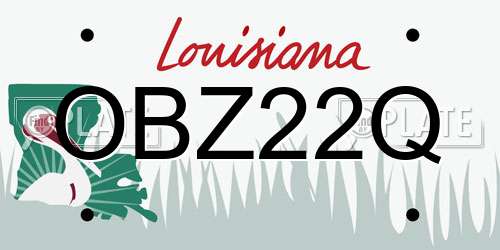 OBZ22Q Louisiana License Plate