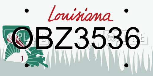 OBZ3536 Louisiana License Plate