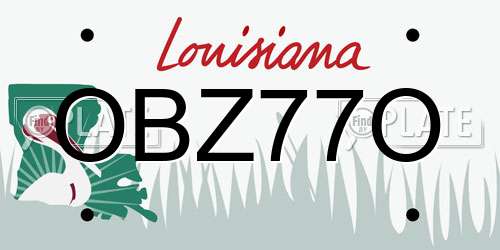OBZ77O Louisiana License Plate