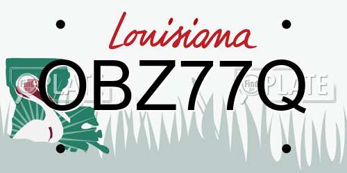 OBZ77Q Louisiana License Plate