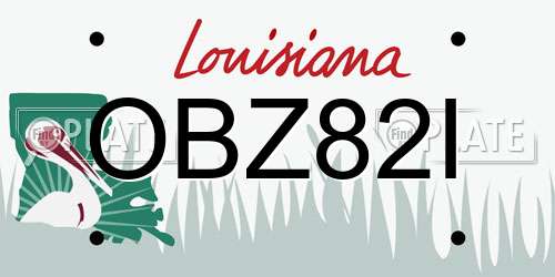 OBZ82I Louisiana License Plate