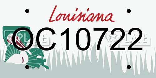 OC10722 Louisiana License Plate