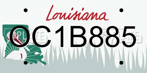 OC1B885 Louisiana License Plate