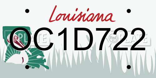 OC1D722 Louisiana License Plate