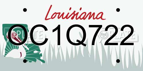 OC1Q722 Louisiana License Plate
