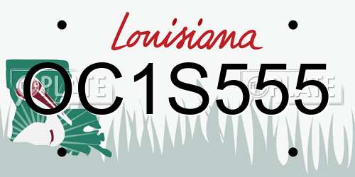 OC1S555 Louisiana License Plate