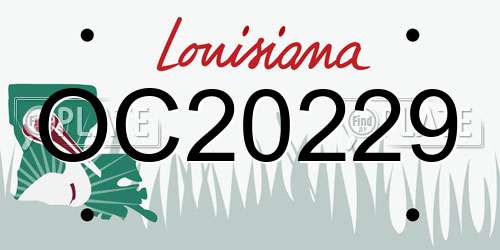 OC20229 Louisiana License Plate