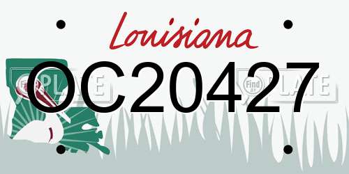 OC20427 Louisiana License Plate