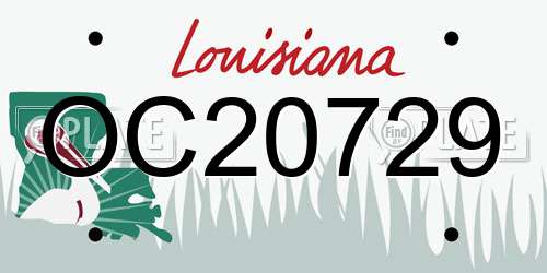 OC20729 Louisiana License Plate