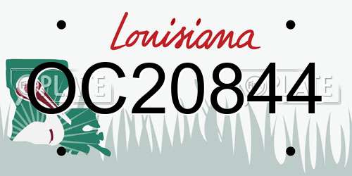 OC20844 Louisiana License Plate