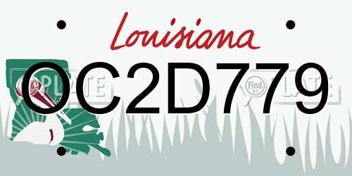 OC2D779 Louisiana License Plate