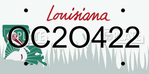 OC2O422 Louisiana License Plate
