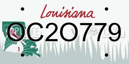 OC2O779 Louisiana License Plate