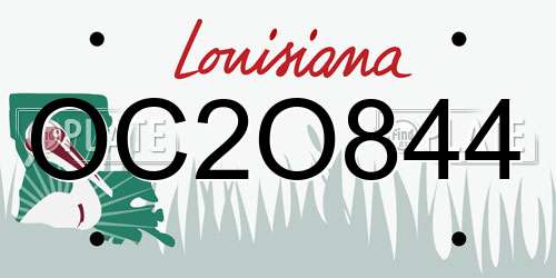 OC2O844 Louisiana License Plate