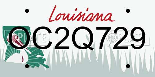 OC2Q729 Louisiana License Plate