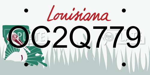 OC2Q779 Louisiana License Plate