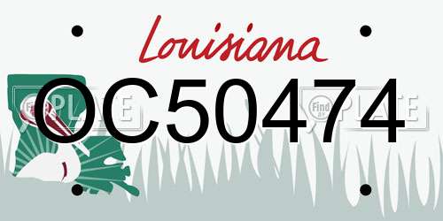 OC50474 Louisiana License Plate