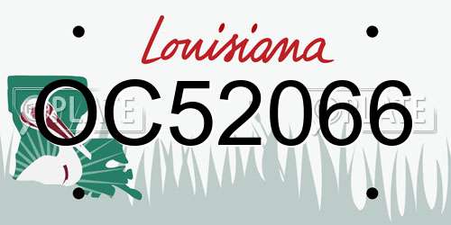OC52066 Louisiana License Plate