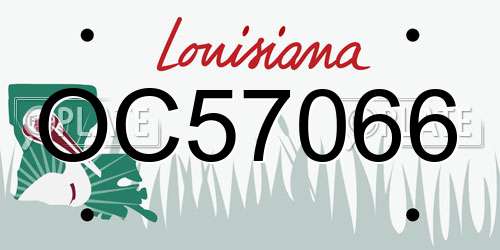 OC57066 Louisiana License Plate