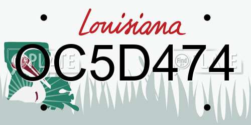 OC5D474 Louisiana License Plate