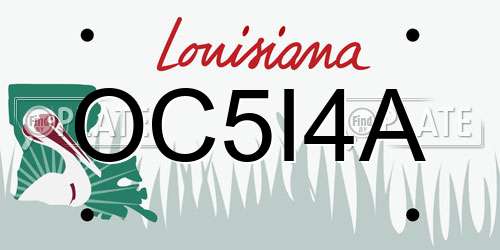 OC5I4A Louisiana License Plate