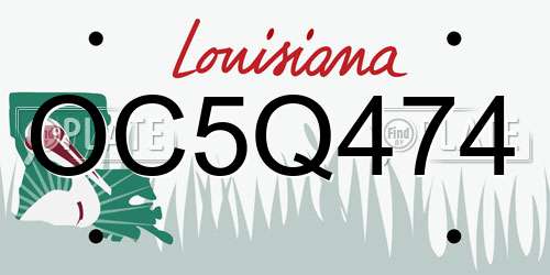 OC5Q474 Louisiana License Plate