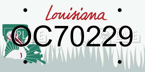 OC70229 Louisiana License Plate