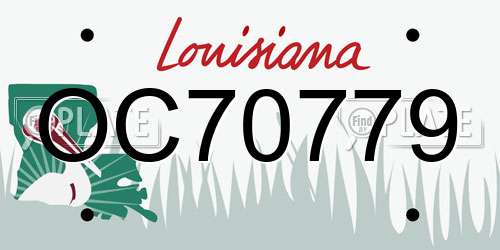 OC70779 Louisiana License Plate