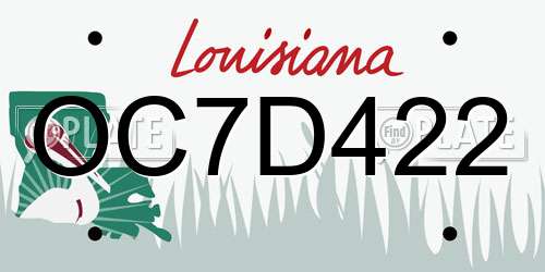 OC7D422 Louisiana License Plate