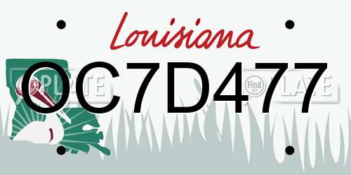 OC7D477 Louisiana License Plate