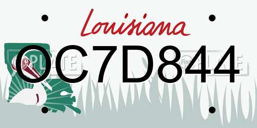 OC7D844 Louisiana License Plate