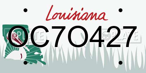 OC7O427 Louisiana License Plate