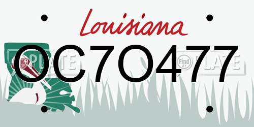 OC7O477 Louisiana License Plate
