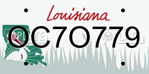 OC7O779 Louisiana License Plate