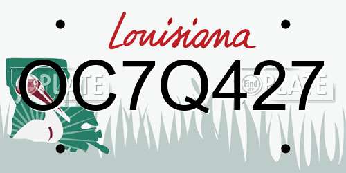 OC7Q427 Louisiana License Plate