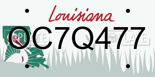 OC7Q477 Louisiana License Plate