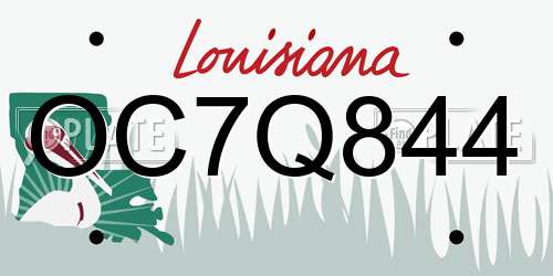 OC7Q844 Louisiana License Plate